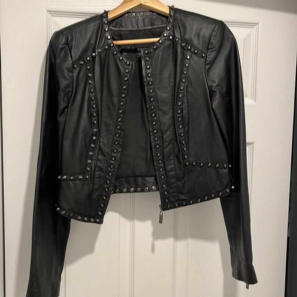 Cropped leather jacket - Picture 2 of 6